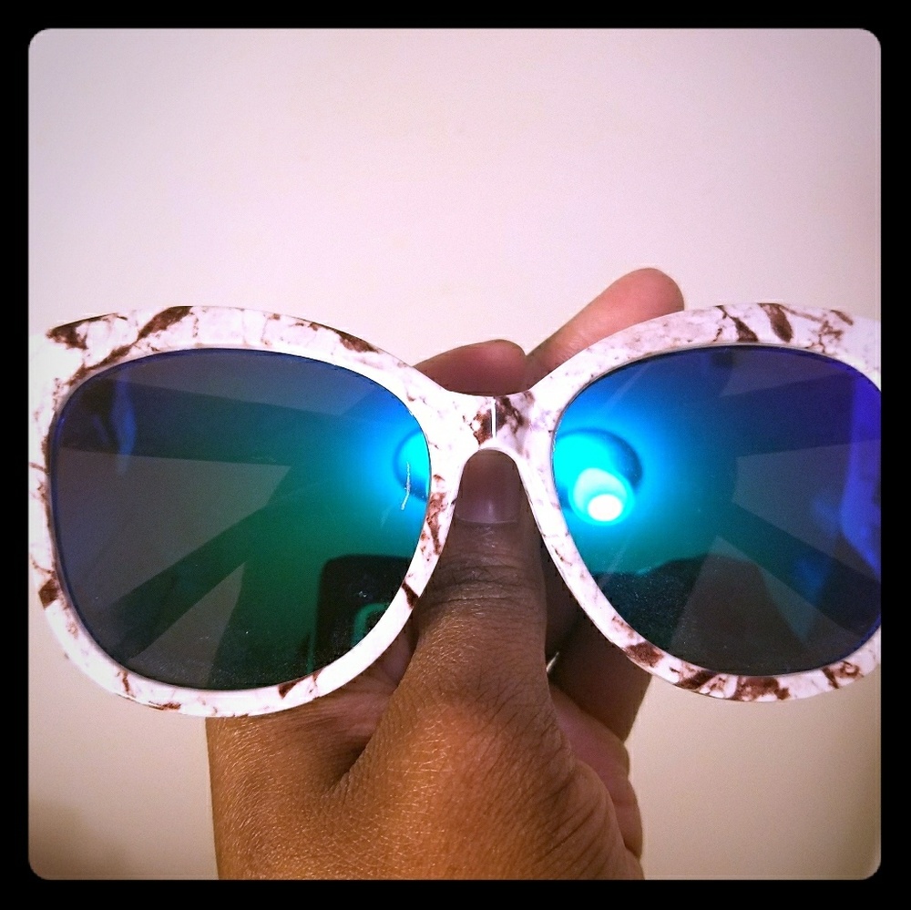 Blue lense sunglasses
